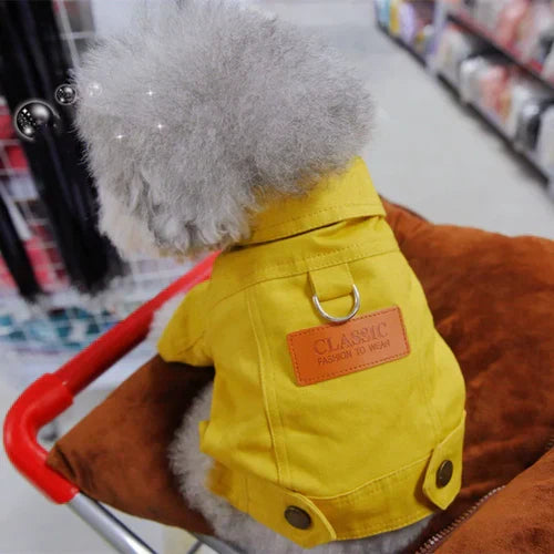 Spring Dog Suit Outfits Denim Coat Clothes for Small Medium Dogs with